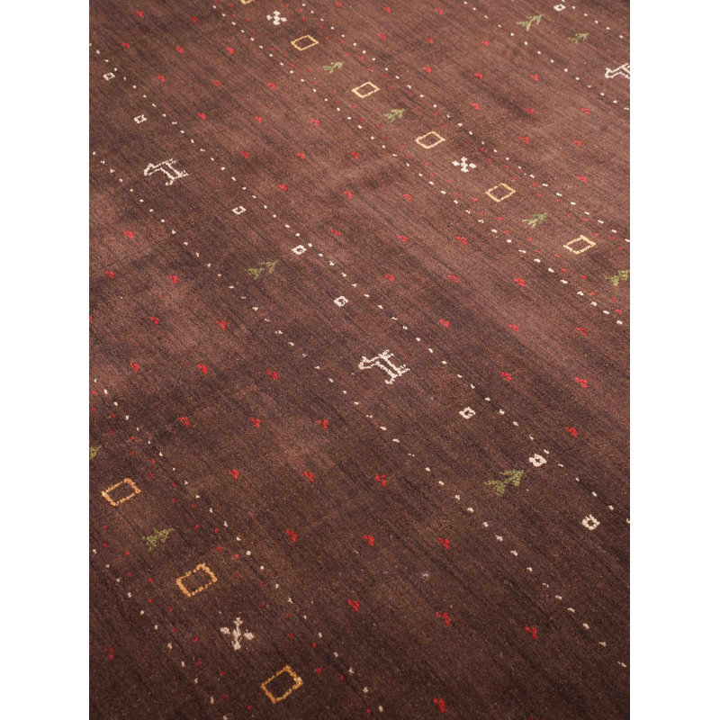 Anley Hand Knotted Loom Wool Eco-Friendly Area Rugs - Sqaure, Brown Color, Contemporary Modern Design, High Pile Thick Handmade Anti Skid Area Rugs for Living Room, Bed Room