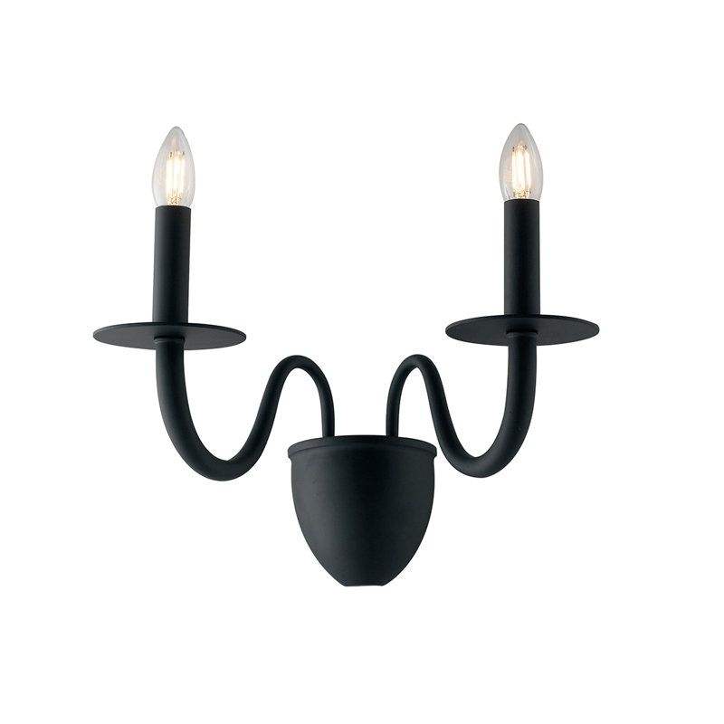 Ferndale Candle Wall Light, Black