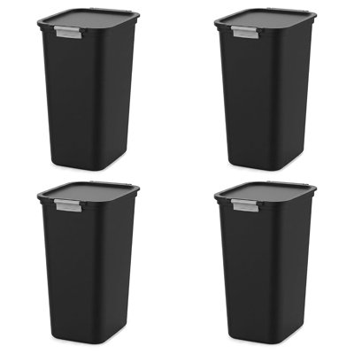 Poubelle à couvercle verrouillable en plastique 12,2 gallons Hefty 12,2 gallons, paquet de 4, 49 pintes