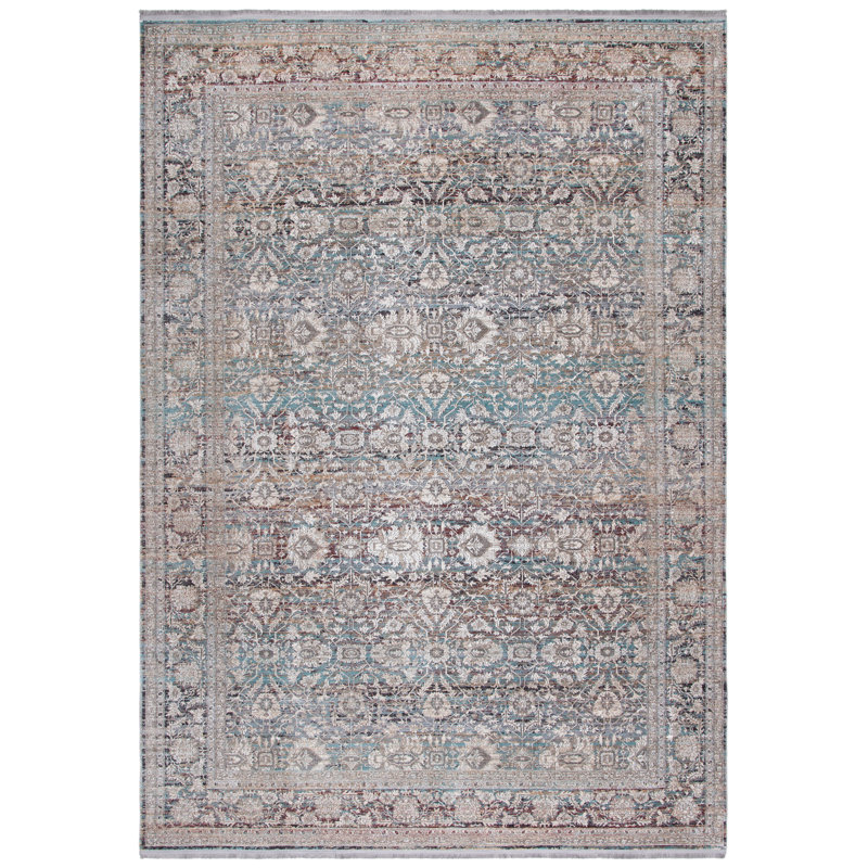 Tapis Signature 383 en turquoise / beige, Rectangle 9 pi x 12 pi