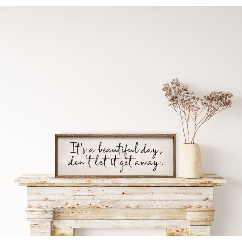 It's A Beautiful Day White, 4" H x 12" W
