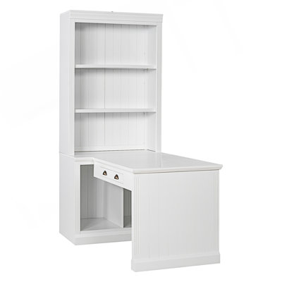 Bookshelf With Writing Desk, Modern Bookcase With Study Desk, Workstation With Storage Shelf