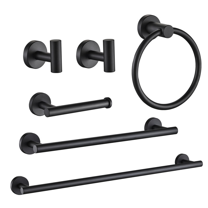 6 - Piece Bathroom Hardware Set, Black
