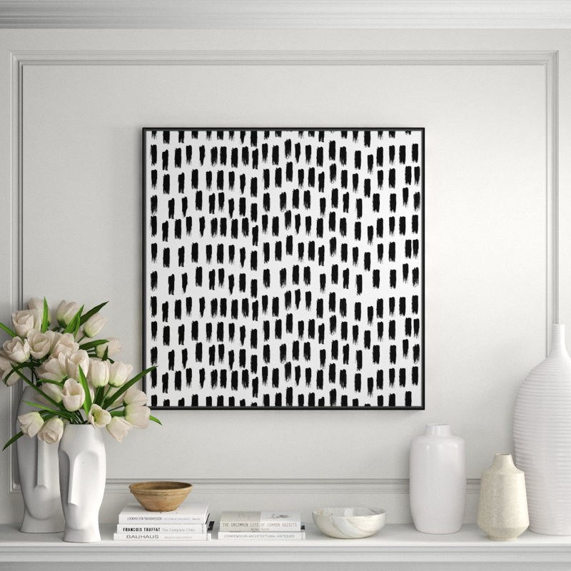 «Brush Strokes - Floater Frame», reproduction d'art sur toile, H 36 po x l 36 po x P 2 po, Cadre espresso