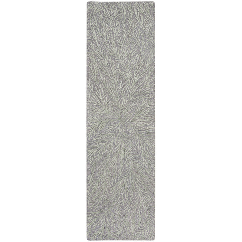 Tapis gris ardoise / bleu sarcelle Greggory, Tapis de couloir 2 pi 3 po x 8 pi