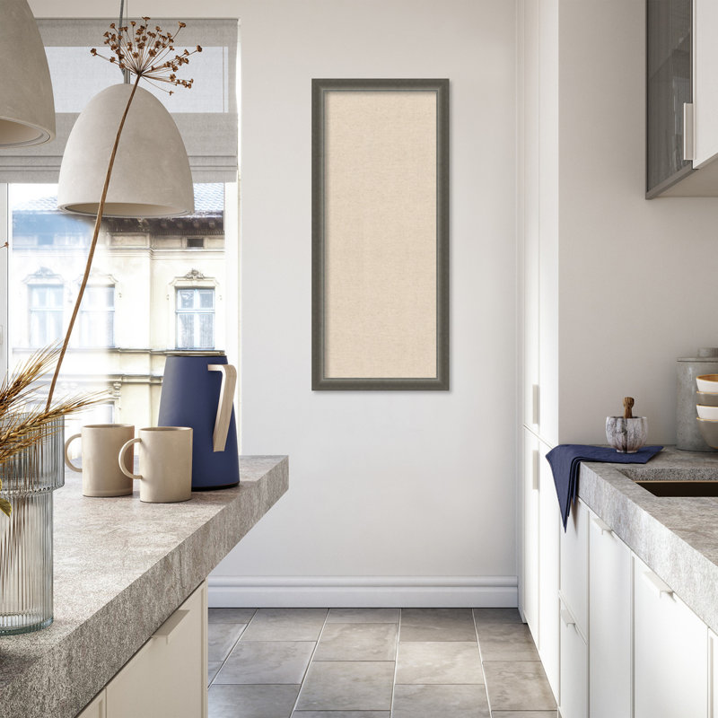  Tableau d'affichage encadré en tissu, lin naturel par Creative Bunch Studio, Taille du tableau 16 x 40