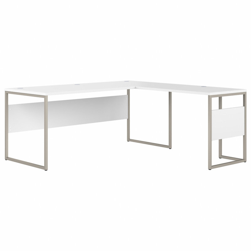 Gaythorne L-Shaped Computer Desk Office Set in White - Reversible, White