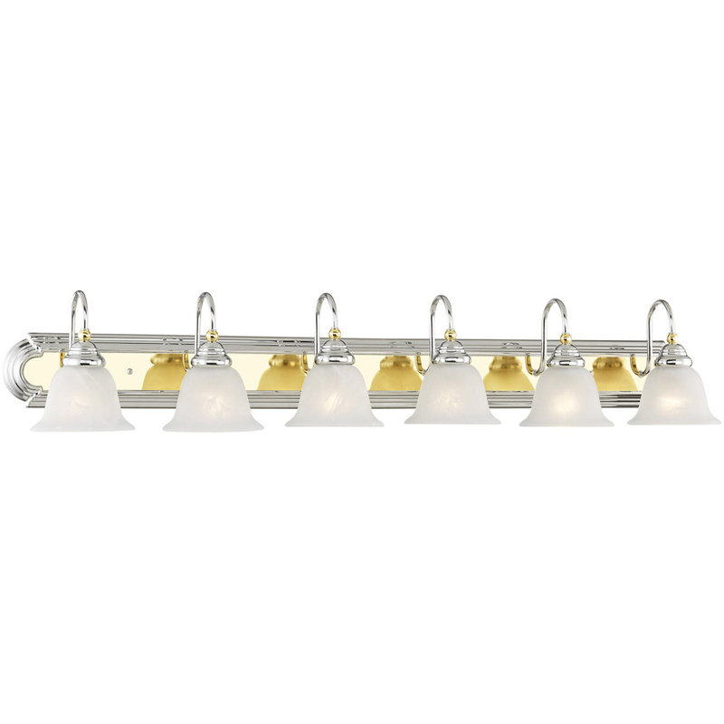 6 - Light Vanity Light, Polished Chrome/Polished Brass