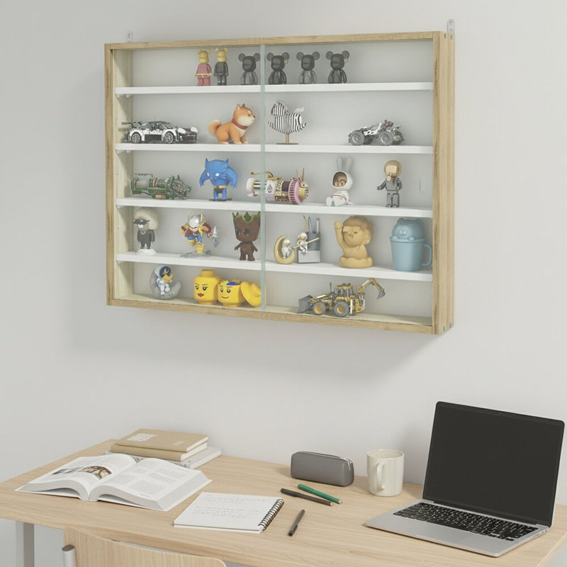 5-Tier Solid Wood Frame Storage Box with Removable Shelves - Perfect for Home Office, Living Room & Craft Storage