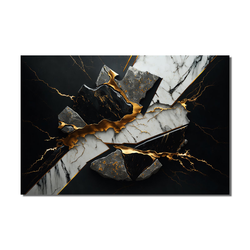 Abstract Geode Black III - Abstract Marble Wall Art