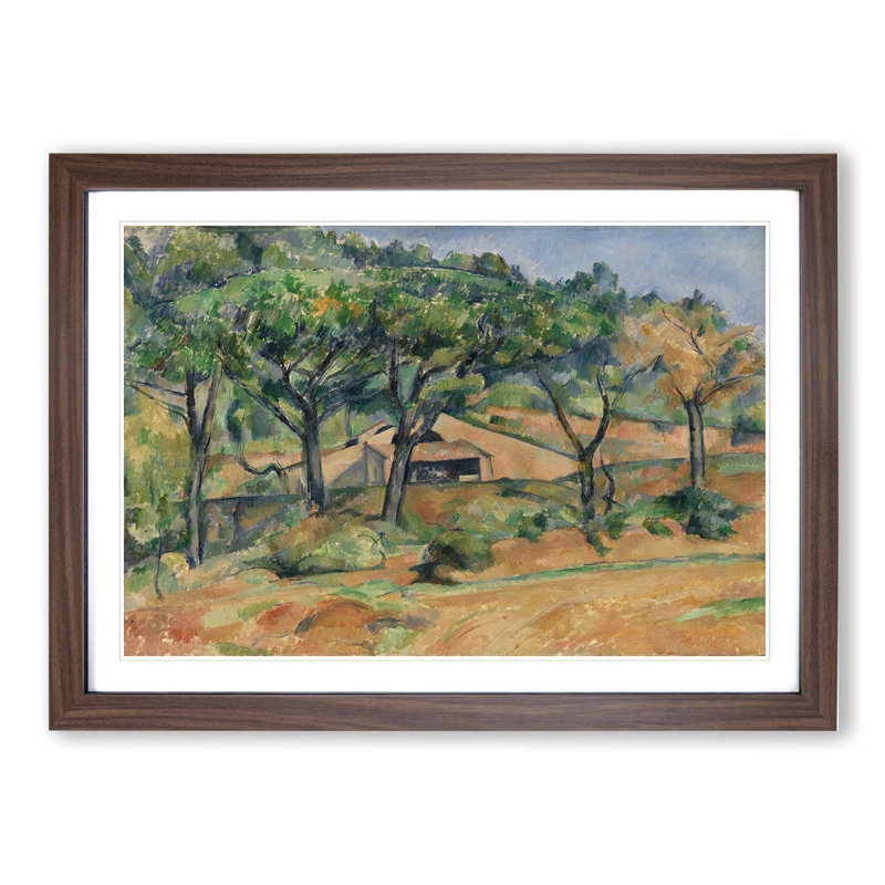 House in Provence by Paul Cezanne - Picture Frame Painting, 27cm H x 36cm W x 2cm D, Walnut Framed