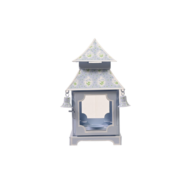 Lavender & Tulip Pagoda Lantern (3 Sizes), 5.5" H x 4" W x 4" D