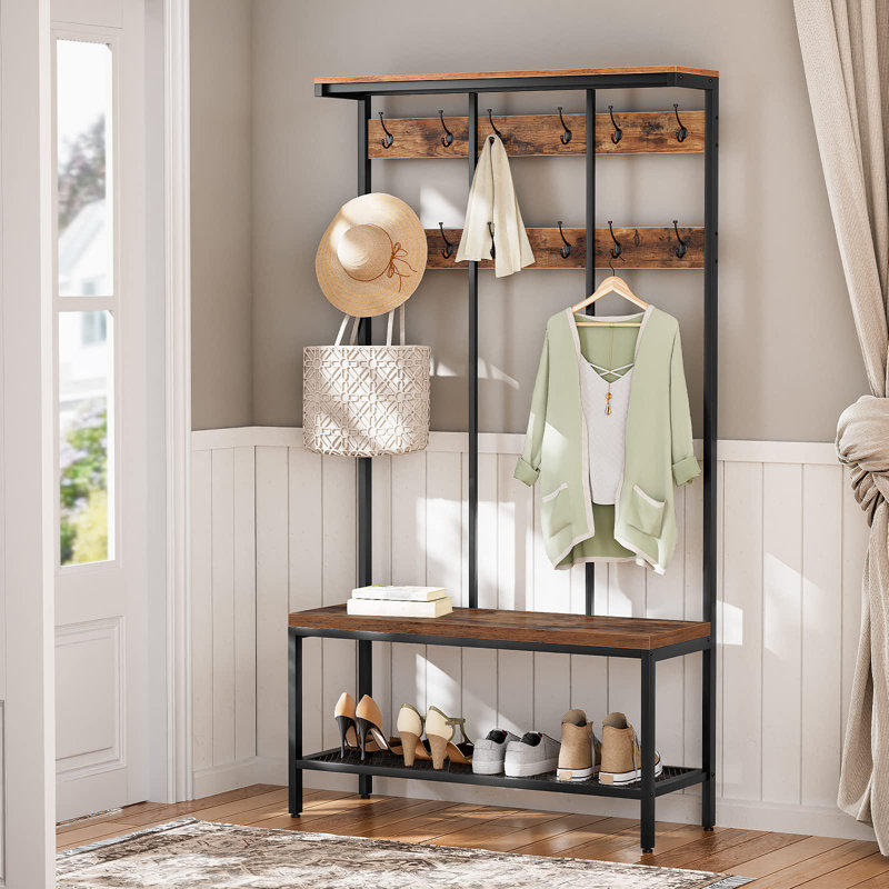 Anamaris 100 cm W Hall Tree with Storage Bench and Shoe Storage