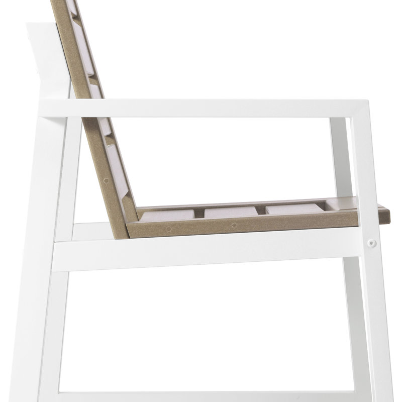 Chaise avec accoudoirs pour l'extérieur, Marron clair