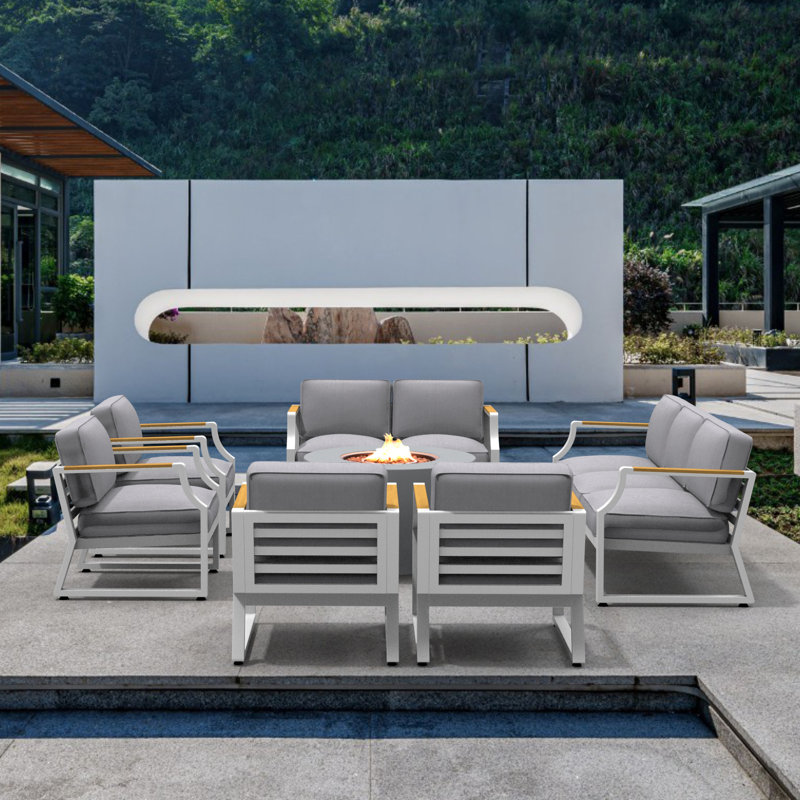 9 - Person Patio Conversation Set with Cushions