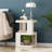 Farmhouse Geometric Wood End Table With 3-Layer Cube Design-2002034203