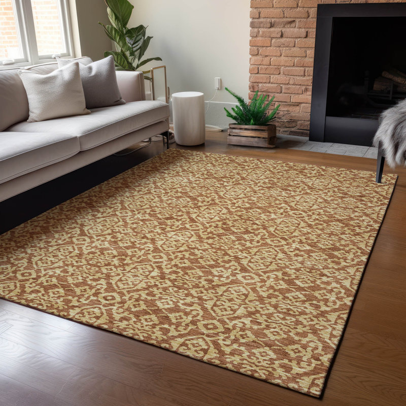 Machine Washable Indoor/Outdoor Chantille ACN2712 Casual Rug, Paprika, 10 pi x 14 pi