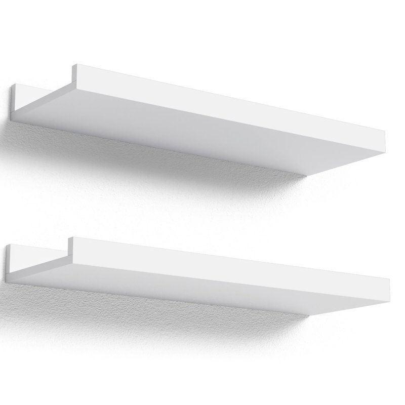 Tablettes flottantes murales, ensemble de 2 tablettes blanches modernes pour la chambre