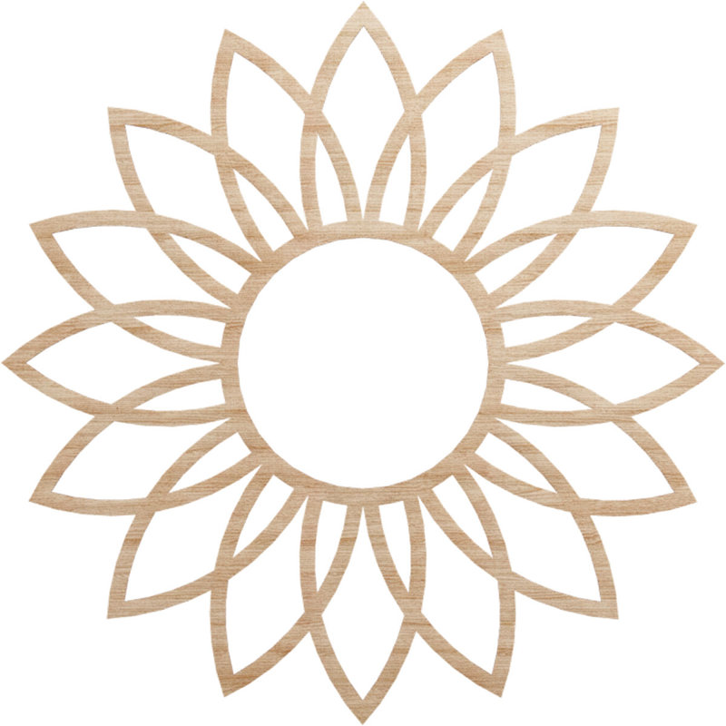 Médaillon de plafond en bois Daisy, H 40 po x l 40 po x P 0,25 po, Aulne