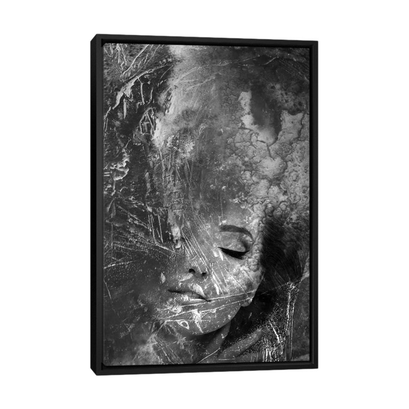 « b&w i », impression sur toile, H 26 po x l 18 po x P 1,5 po, Toile avec cadre noir, Pas de tapis