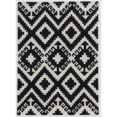 Equelle Handmade Rug Geo Teal Cream