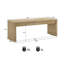 Banc contemporain de style scandinave en bois brun de 51 pouces avec placage de chêne pour la salle à manger, pieds à panneaux, plateau rectangulaire, deux sièges confortables, deux sièges inspirés, bois d'hévéa