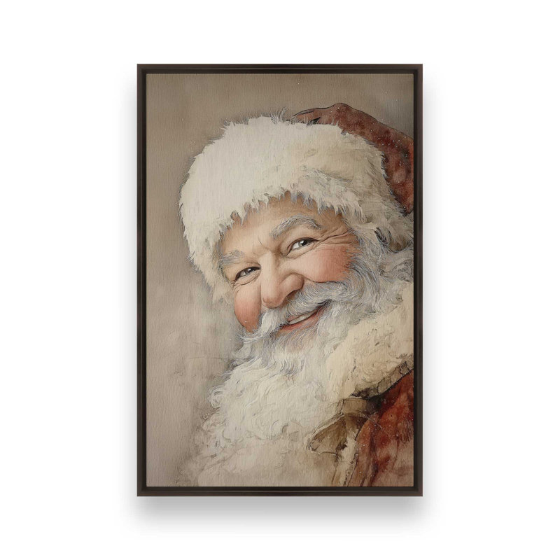 «Jolly Saint Nick», reproduction d'art sur toile, H 12,75 po x l 8,75 po, Or poli