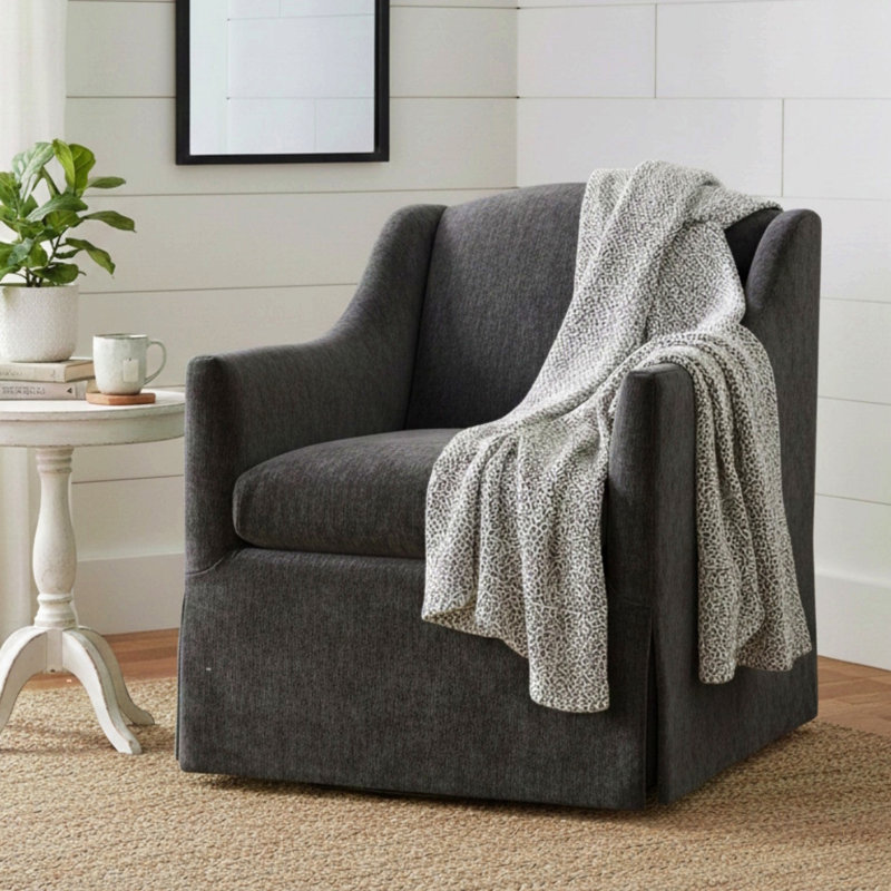 Fauteuil d'appoint pivotant à jupe - vison
