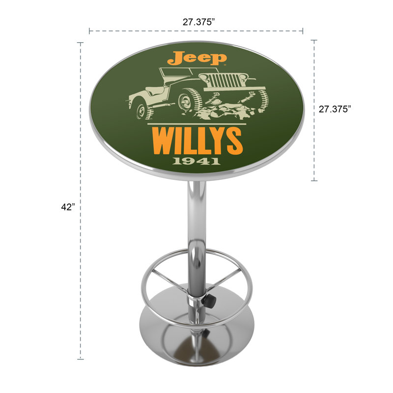 Jeep Willys Green Bar Table with Footrest