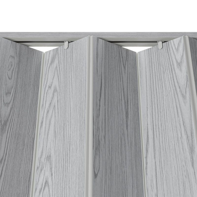 Portes accordéon pliables en PVC 32 "ou cloison d'intimité pour usage interne, Gris, H 80 po x l 32 po x P 0,75 po