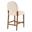 Tabouret de bar en bois d'hévéa de 26 po de hauteur, revêtement beige avec niveleur de sol réglable, siège spacieux pour îlot de cuisine (beige, ensemble de 2)-125536040