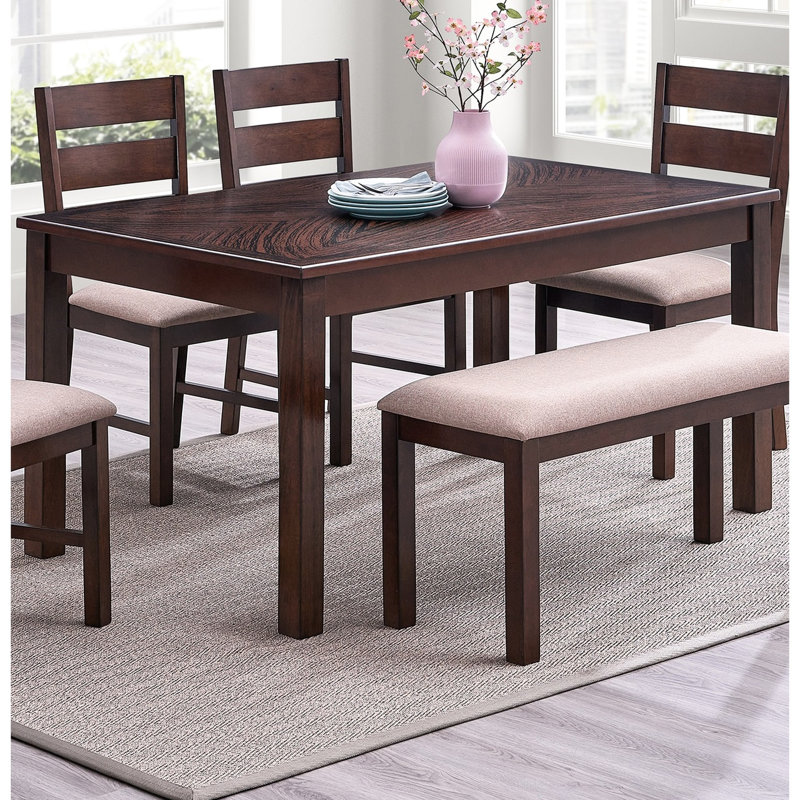 Modern Antique Cherry Dining Room Table - Solid Wood Rectangular With Reliable Surface Hardened Top