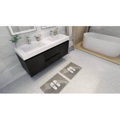Leni 58.75'' Double Bathroom Vanity with Acrylic Top