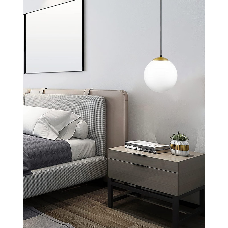 Luminaire suspendu 1 lumière Grovene, Noir