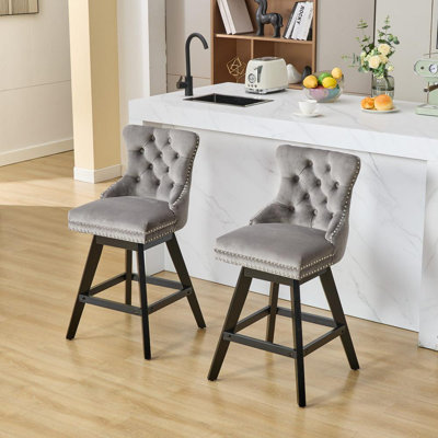 Swivel Upholstered Counter Stool(Set Of 2)