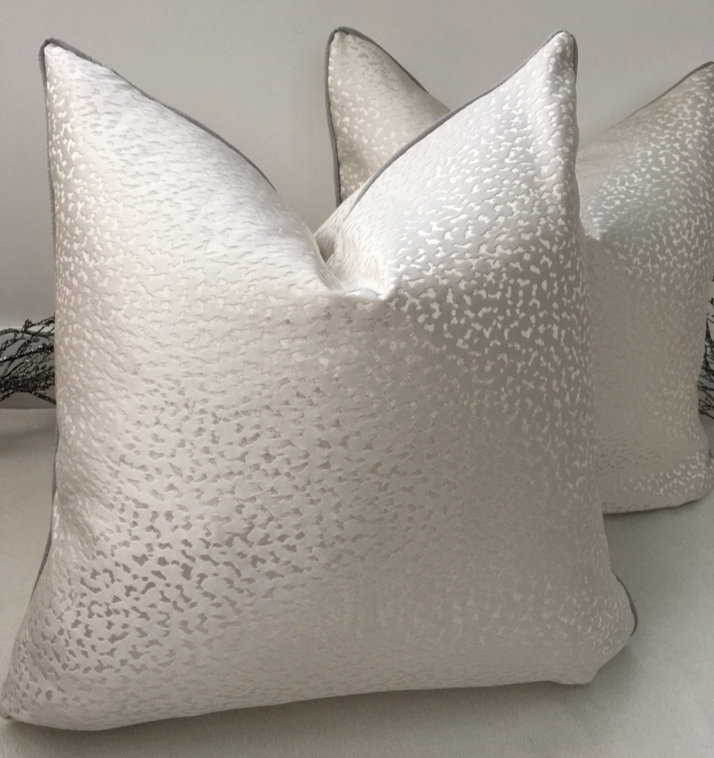 Abstract Cream Square Cushion Cover, Ivory