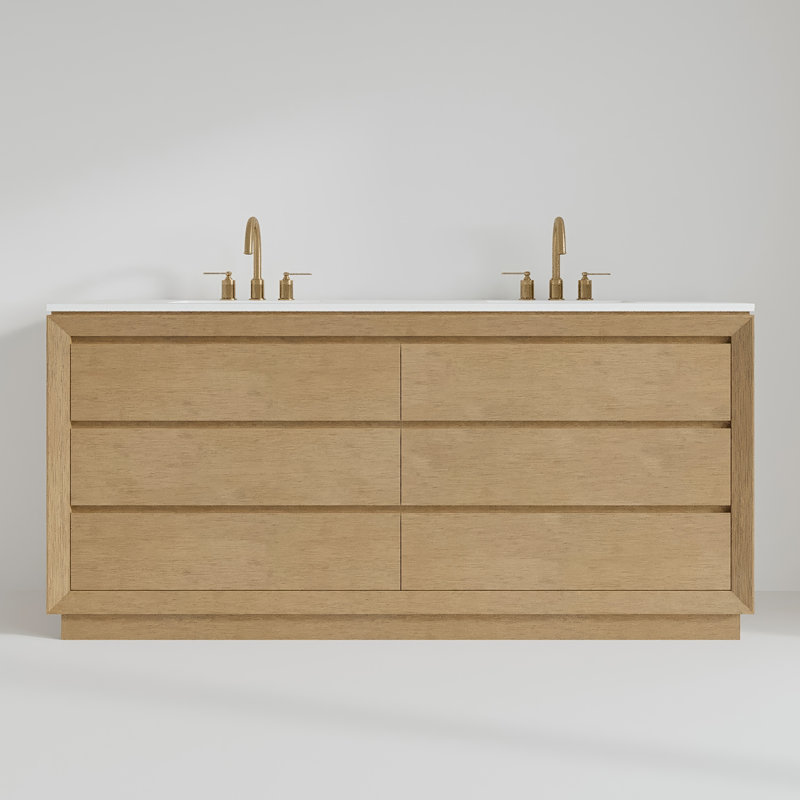Antony 72'' Double Bathroom Vanity with Quartz Top