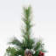 Arbre articulé à poils 4,5 pi avec baies rouges et pommes de pin