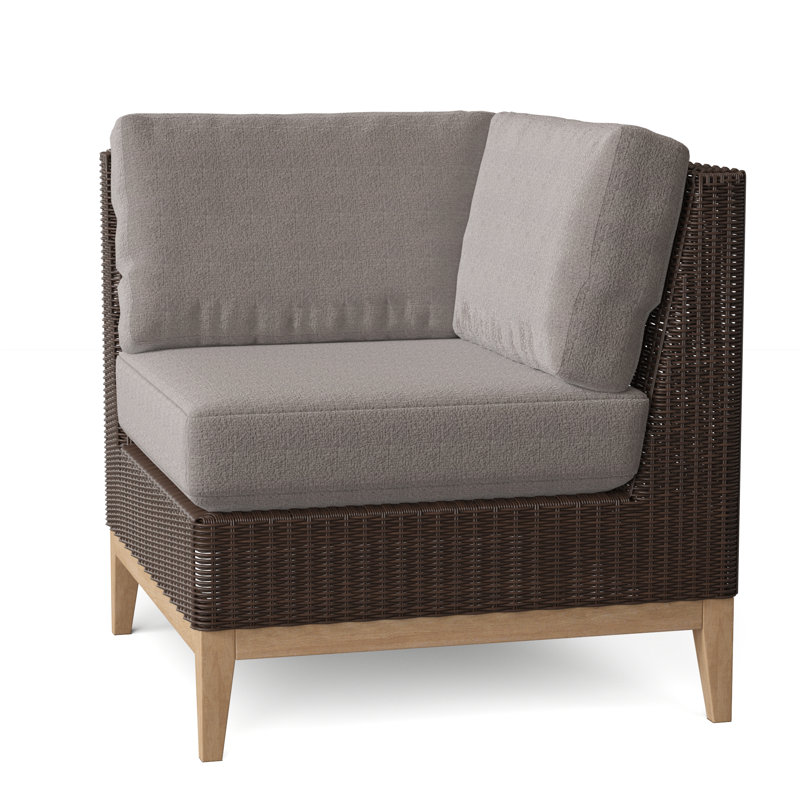 Frances Outdoor Corner Wedge Lounge Chair, Ash, Frances Black