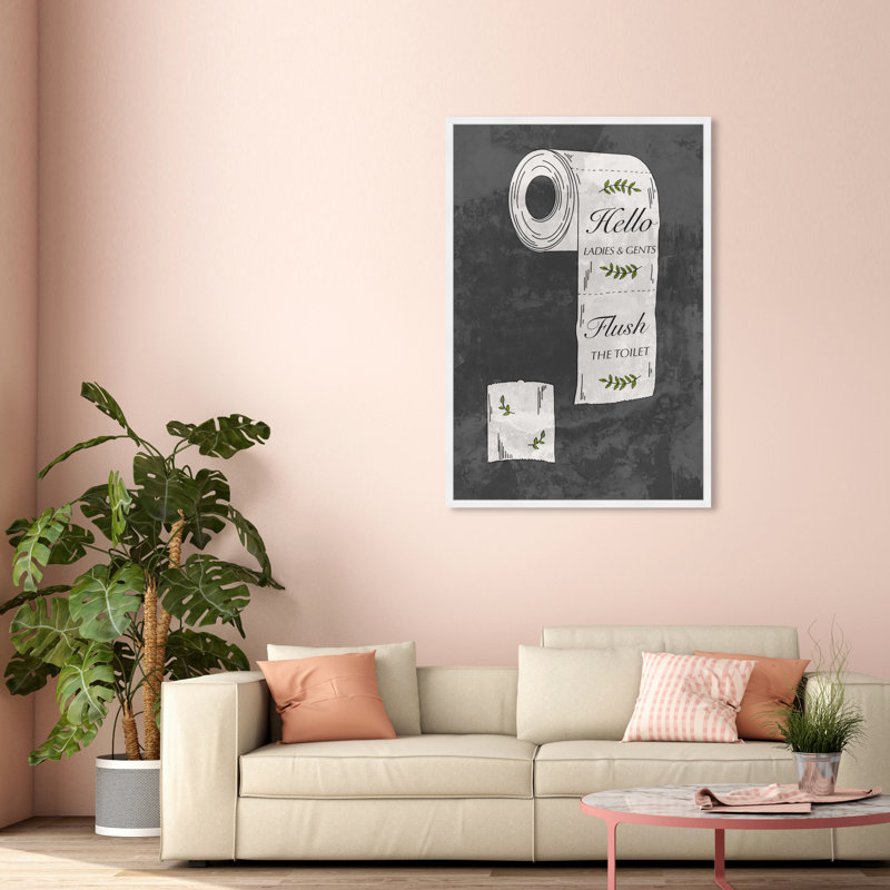 Impression sur toile pour salle de bain, H 56 po x l 38 po, Cadre blanc