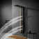 4-Jet Rainfall Shower Panel System With LED Light Spa Jets Rainfall Waterfall Shower Head Finish In Black