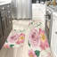 Soft Pink Floral Arrangement, 2 Pcs Non Slip Kitchen Mats