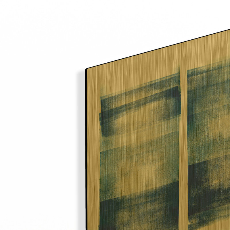 «Blue Geometric Abstract 1» par Wild Apple Portfolio, art mural en métal doré, 16 po x 12 po, 16"x12"