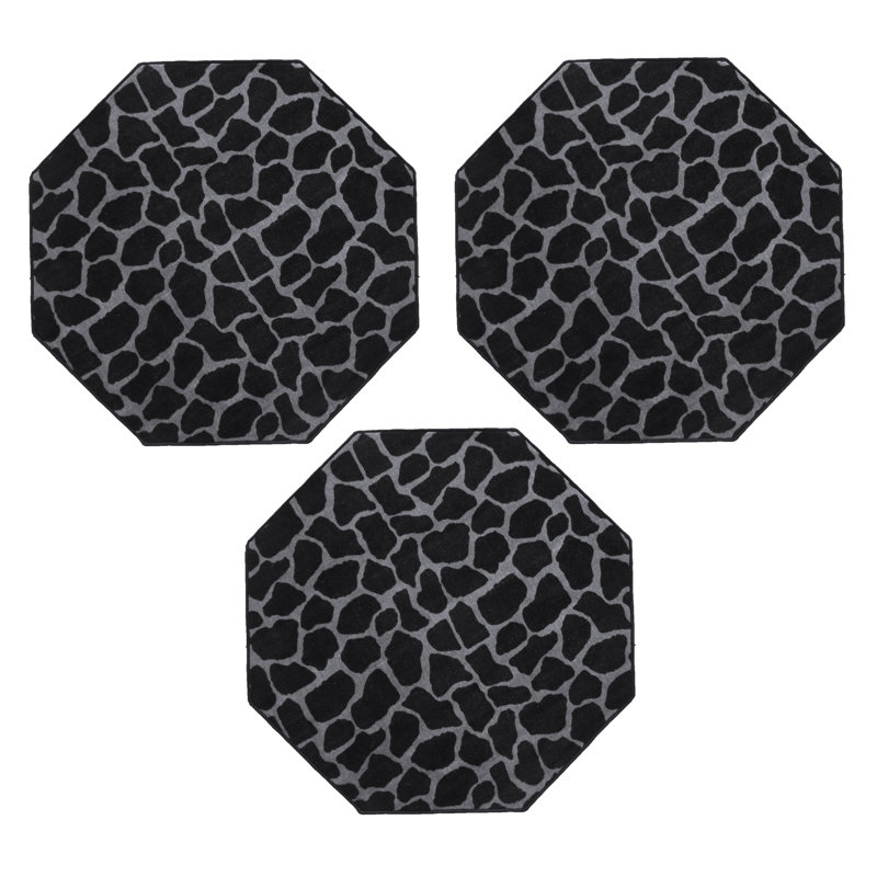 Tapis noir / gris Badarjahan, Octogone 2 pi