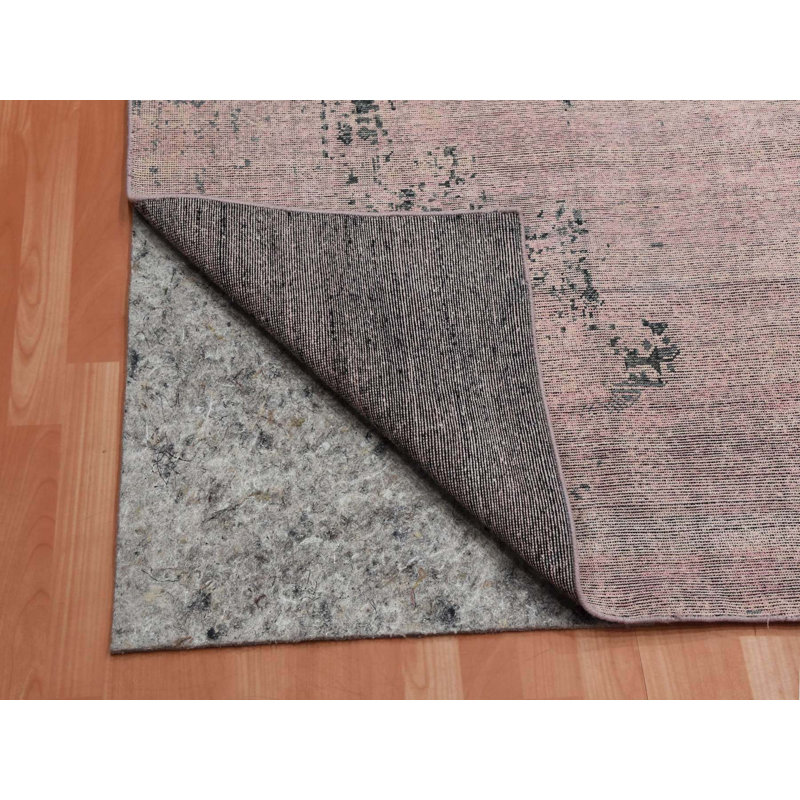 Tapis oriental rose en soie noué à la main 8 pi 9 po x 12 pi 2 po - MOA10275180