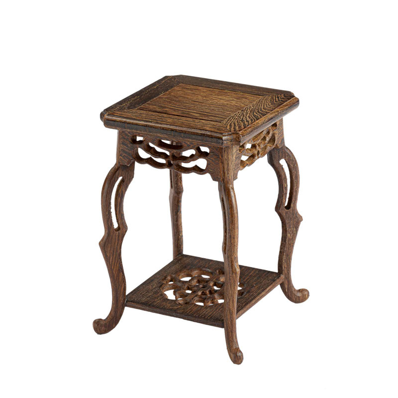 Chanade Solid Wood Plant Stand 2 Tier, 7" H x 4.5" L x 4.5" D
