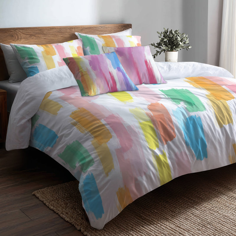 Ensemble de housse de couette et coussin décoratif pour fille, Housse de couette simple et deux taies décorative