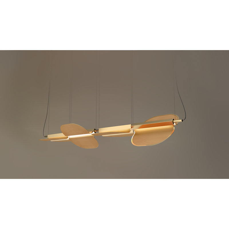 Omma 4 - Light LED Pendant, Natural Beech, Gold