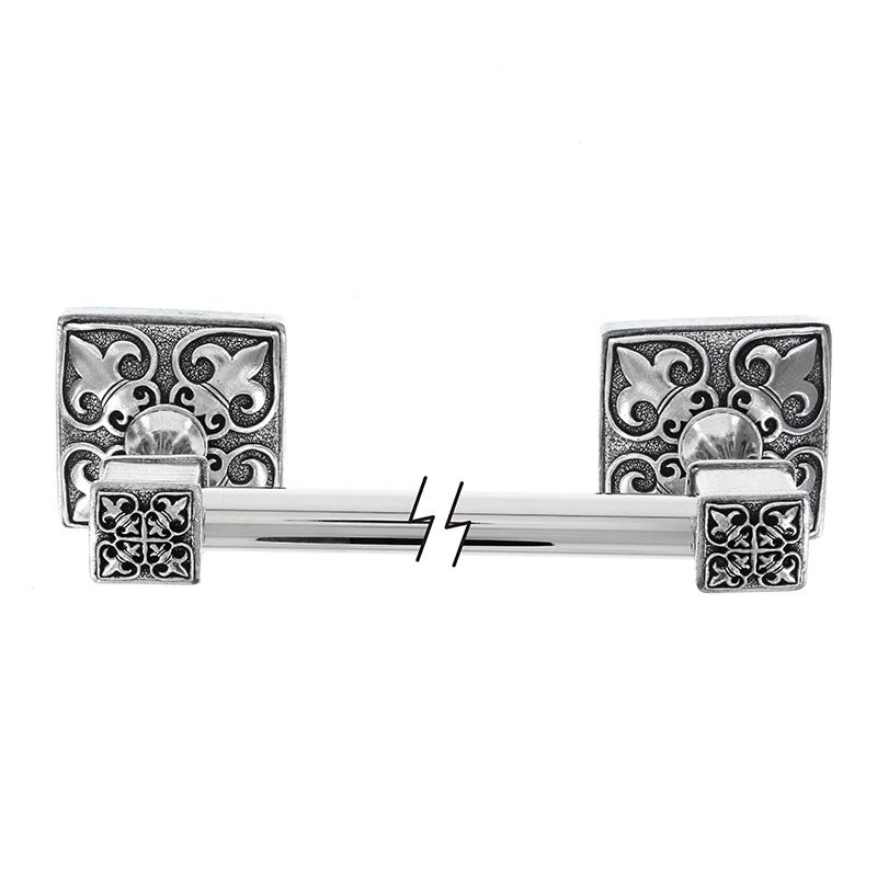 Fleur De Lis Wall Mounted Towel Bar, Vintage Pewter, 2.25" H x 26.5" L x 2.25" D