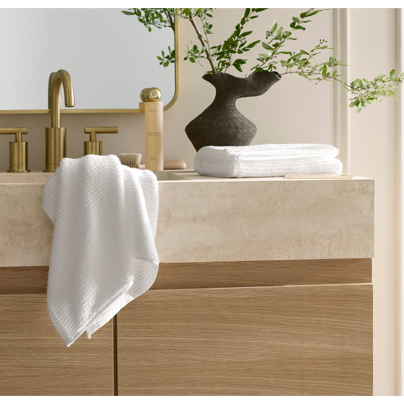 Turkish Ribbed Washcloth Set, White